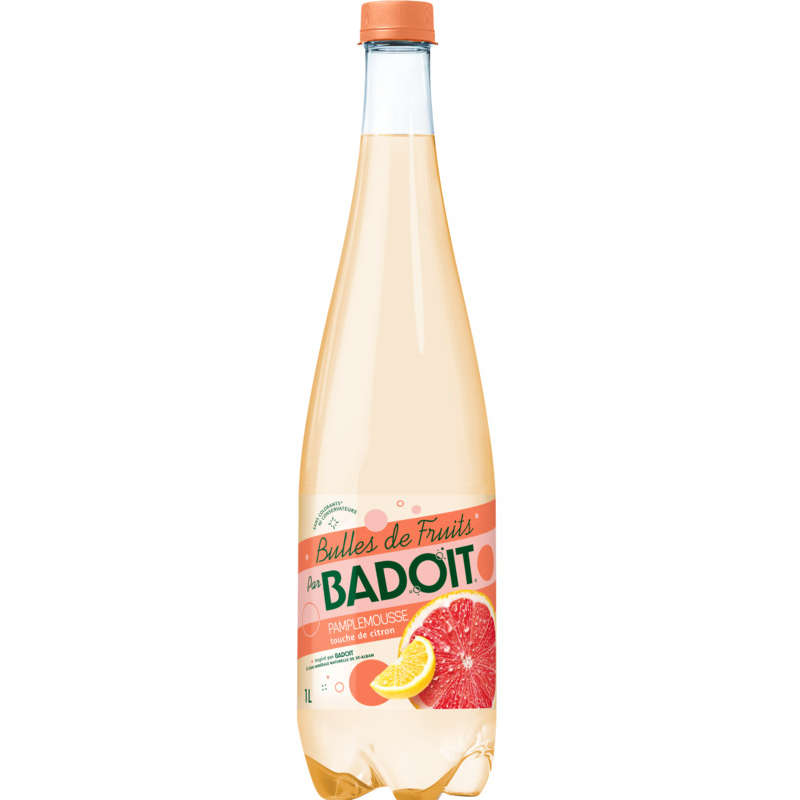 Badoit Eau Gazeuse Aromatisée Pamplemousse Citron 1L Badoit Eau Gazeuse Aromatisée Pamplemousse Citron 1L