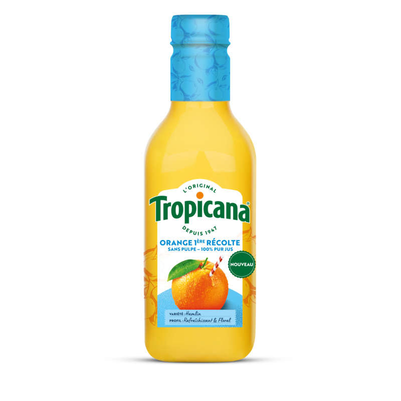Tropicana Pur Jus Frais d'Orange sans Pulpe la Bouteille de 90cl Tropicana Pur Jus Frais d'Orange sans Pulpe la Bouteille de 90cl