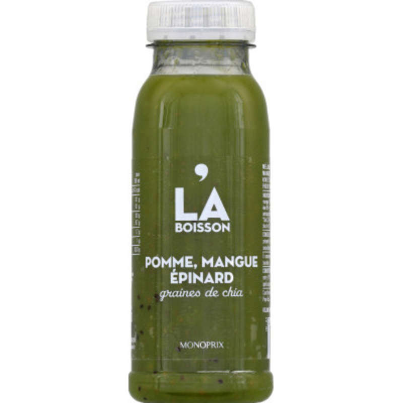 Monoprix La Boisson Pomme & mangue Epinard et graines de chia 25cl Monoprix La Boisson Pomme & mangue Epinard et graines de chia 25cl