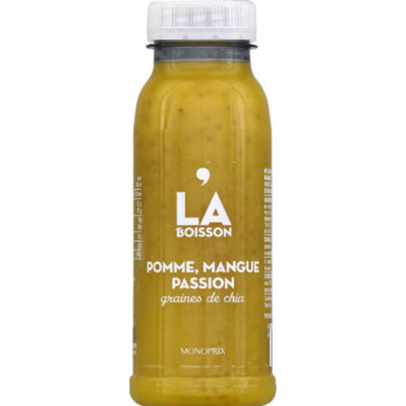 Monoprix La Boisson Pomme & mangue passion et graines de chia 25cl Monoprix La Boisson Pomme & mangue passion et graines de chia 25cl
