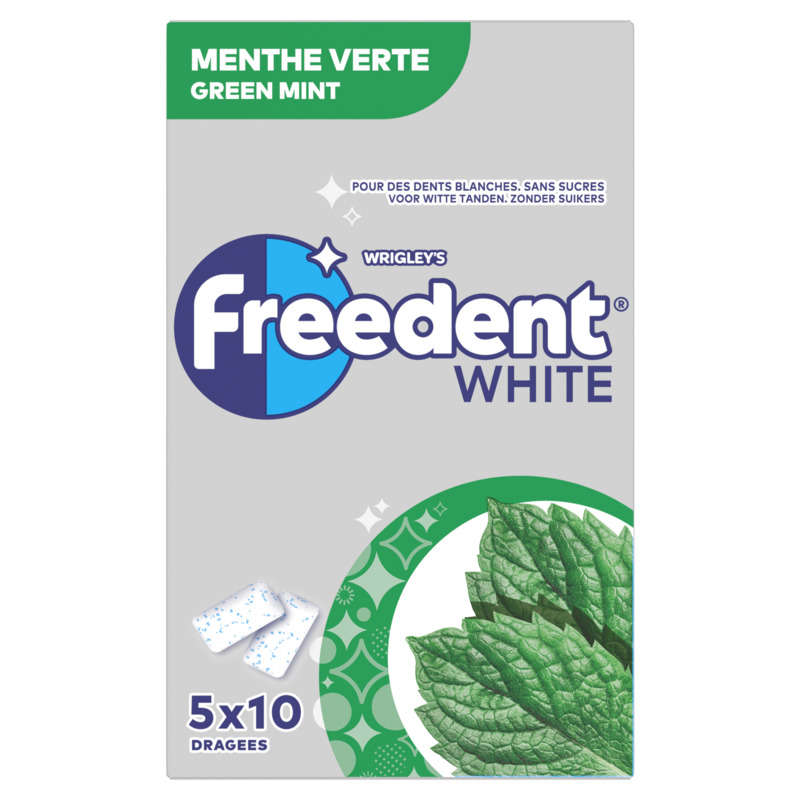 Freedent White Chewing-Gum À La Menthe Verte Sans Sucres 70g Freedent White Chewing-Gum À La Menthe Verte Sans Sucres 70g