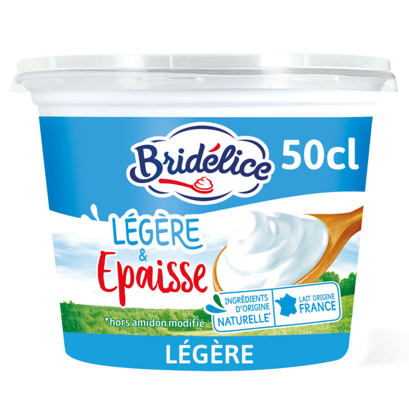 Bridélice Crème Fraîche Epaisse Légère 15% Pot 50cl Bridélice Crème Fraîche Epaisse Légère 15% Pot 50cl