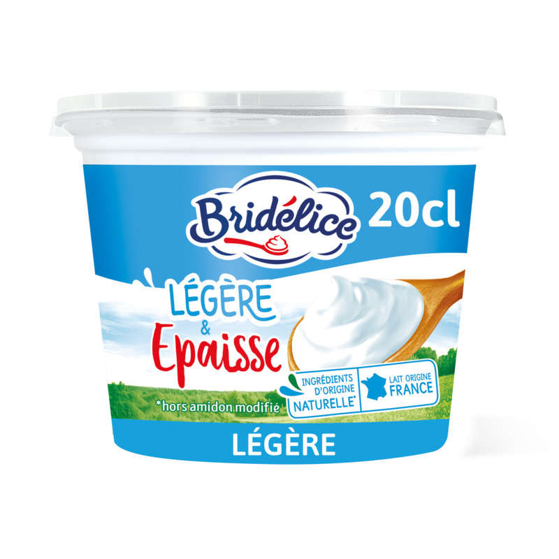 Bridélice Crème Fraîche Epaisse Légère 15% Pot 20cl Bridélice Crème Fraîche Epaisse Légère 15% Pot 20cl