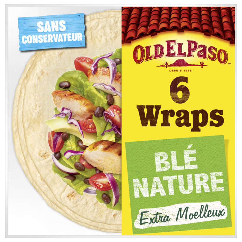 Old El Paso Wraps De Blé Nature Extra Moelleux 350g Old El Paso Wraps De Blé Nature Extra Moelleux 350g