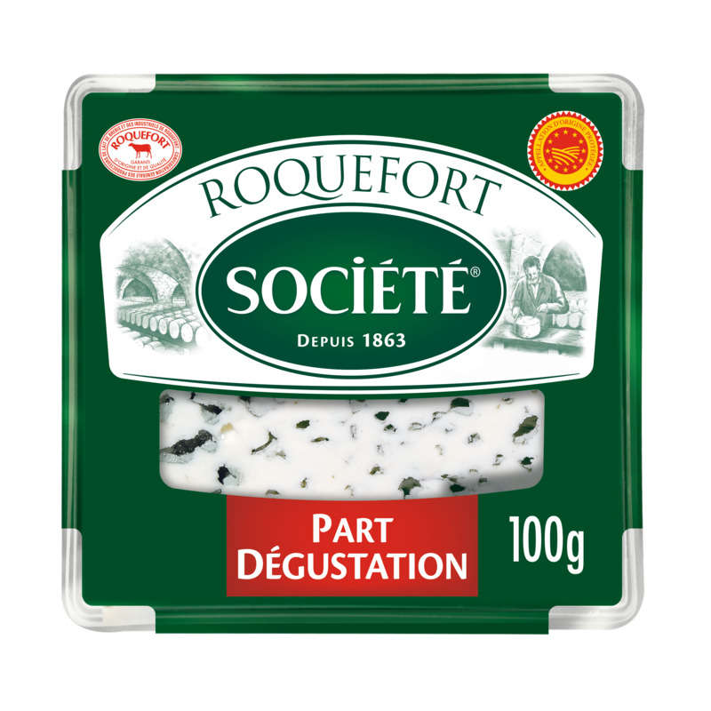 Société Roquefort Fromage AOP au lait cru de brebis 100g Société Roquefort Fromage AOP au lait cru de brebis 100g