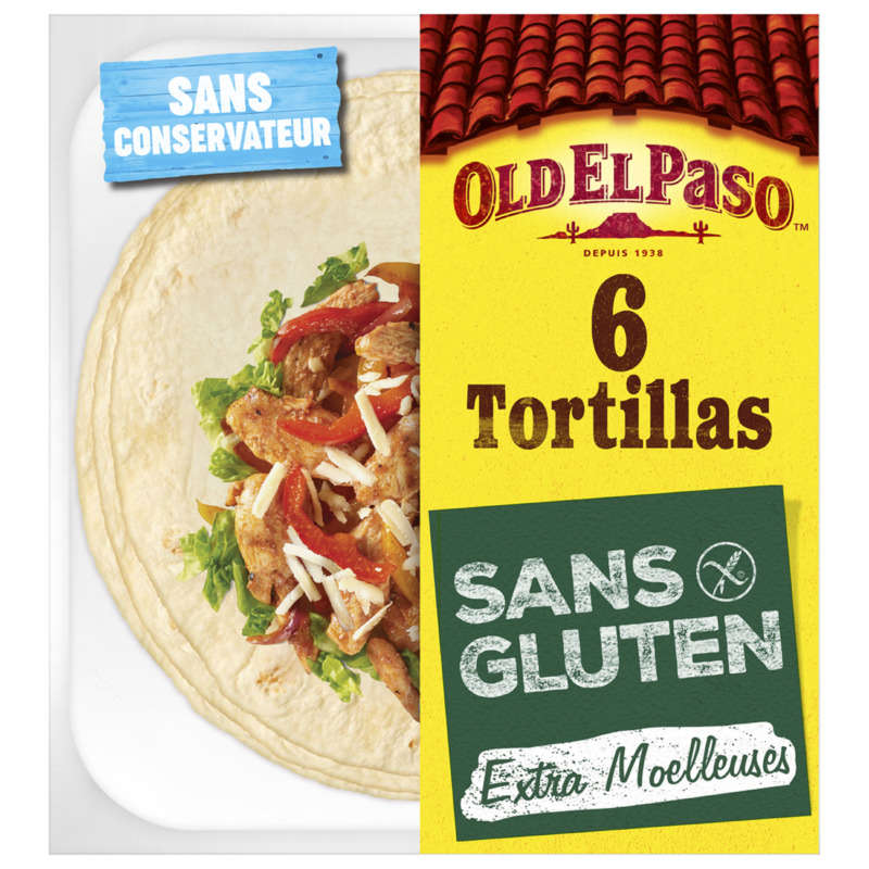 Old El Paso Tortillas Extra Moelleuses Original Sans Gluten 216g Old El Paso Tortillas Extra Moelleuses Original Sans Gluten 216g
