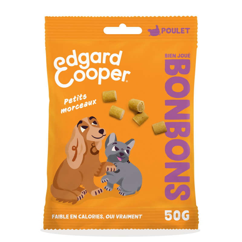 Edgar Cooper Bonbons Poulet Chien Adulte 50g Edgar Cooper Bonbons Poulet Chien Adulte 50g