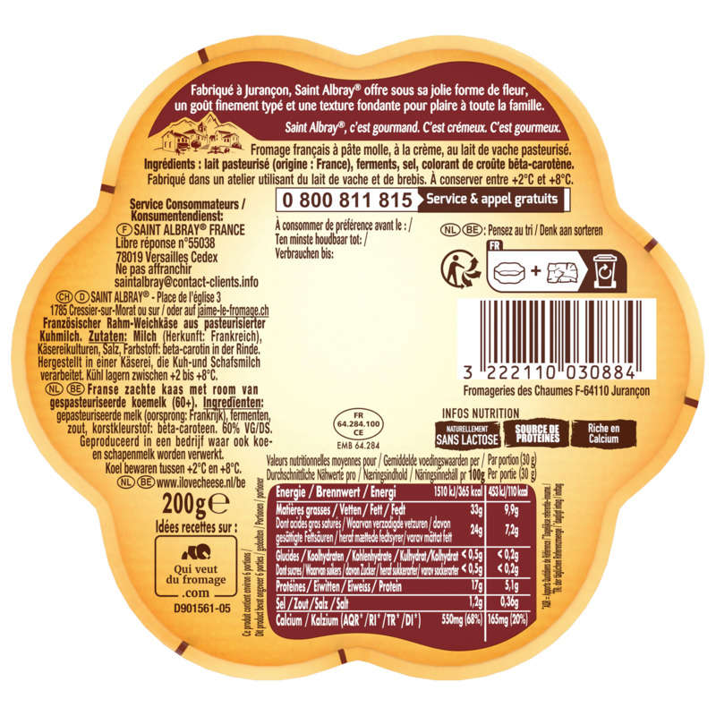 Saint Albray Gourmand Et Crémeux 200g