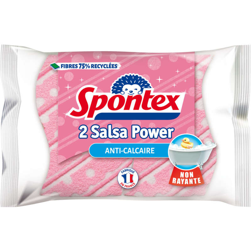 Spontex Éponge Salsa Power Anti-Calcaire x2 Spontex Eponge Salsa Power Anti-Calcaire x2