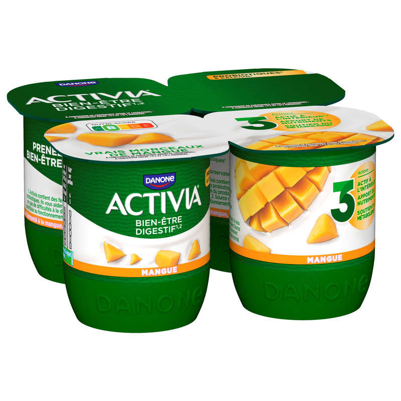 Activia Yaourt Aux Fruits Mangue Bifidus 4x125g Activia Yaourt Aux Fruits Mangue Bifidus 4x125g