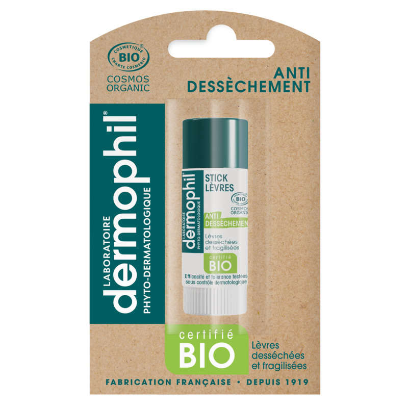 Dermophil Stick Lèvres Anti-Dessèchement Bio 4g Dermophil Stick Lèvres Anti-Dessèchement Bio 4G