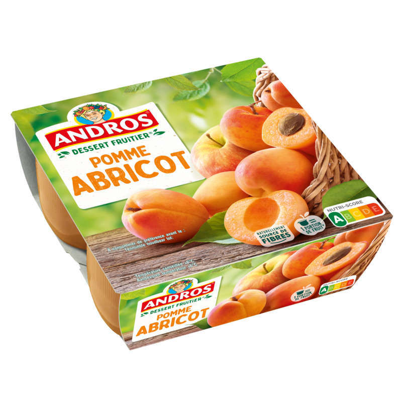 Andros Compote Pomme & Abricot 4x100g Andros Compote Pomme & Abricot 4x100g
