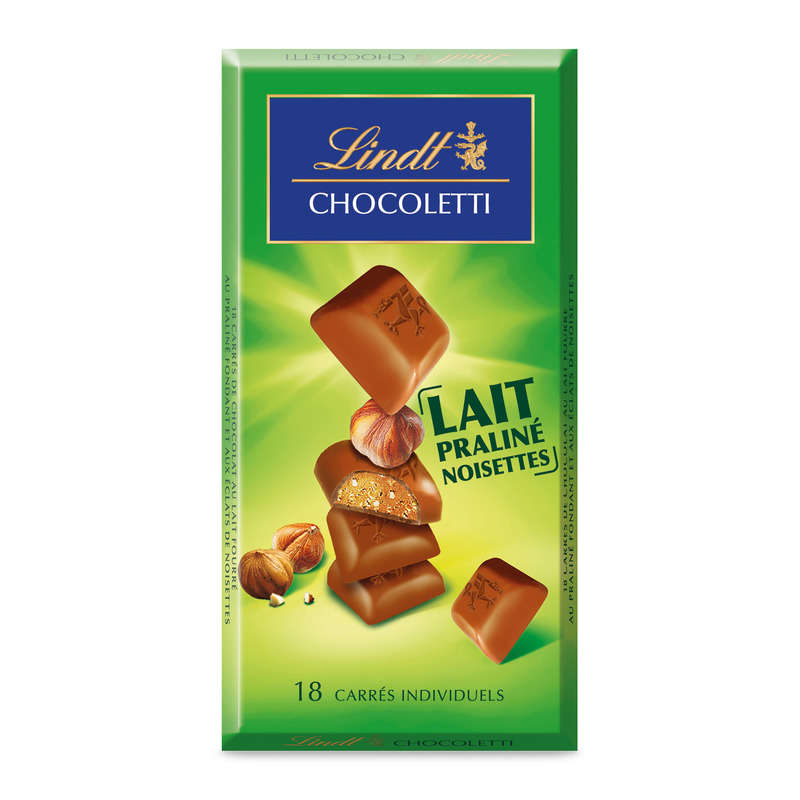 Lindt Chocoletti Tablette Chocolat Lait Praliné Noisettes 100g Lindt Chocoletti Tablette Chocolat Lait Praliné Noisettes 100g