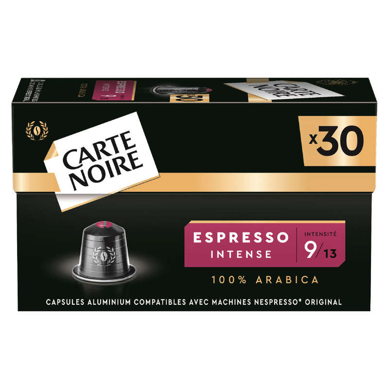 Carte Noire 30 capsules alu espresso intense n°9 - 165g Carte Noire 30 capsules alu espresso intense n°9 - 165g