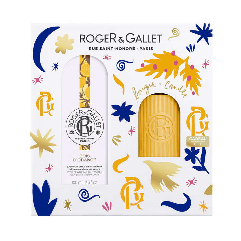 Roger & Gallet Coffret Eau parfumée Bois d'Orange et bougie Roger & Gallet Coffret Eau parfumée Bois d'Orange et bougie