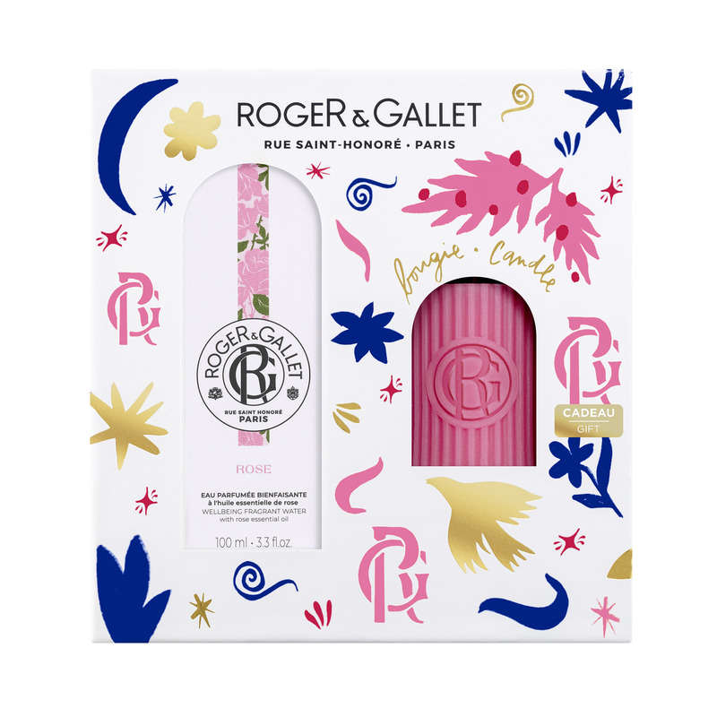 Roger & Gallet Coffret Rose Eau Parfumée Bienfaisante et bougie parfumée Roger & Gallet Coffret Rose Eau Parfumée Bienfaisante et bougie parfumée