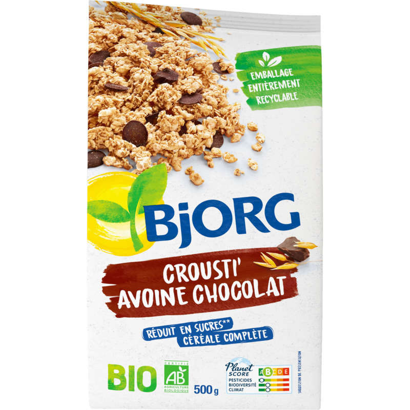 Bjorg Crousti' Avoine Chocolat, Bio 500g Bjorg Crousti' Avoine Chocolat, Bio 500g