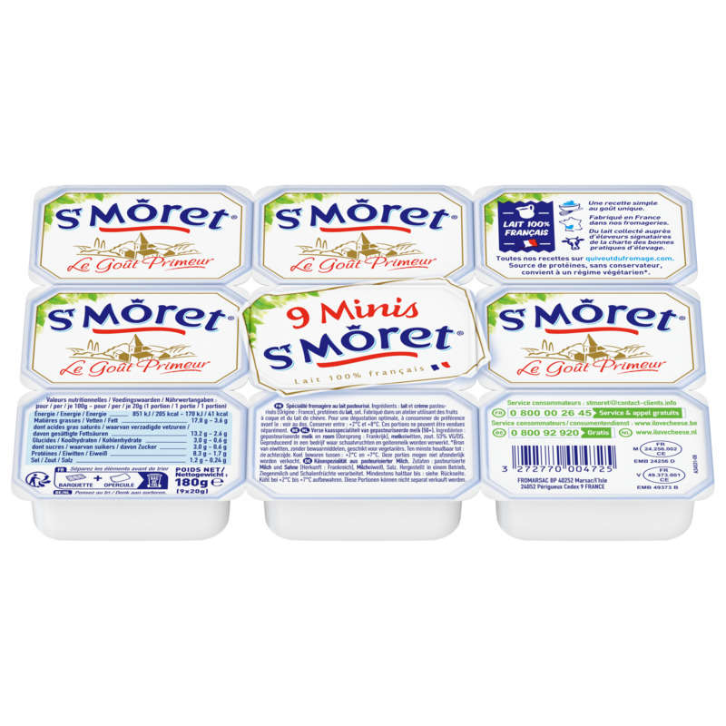St Moret Nature 9 Portions 180g St Moret Nature 9 Portions 180g