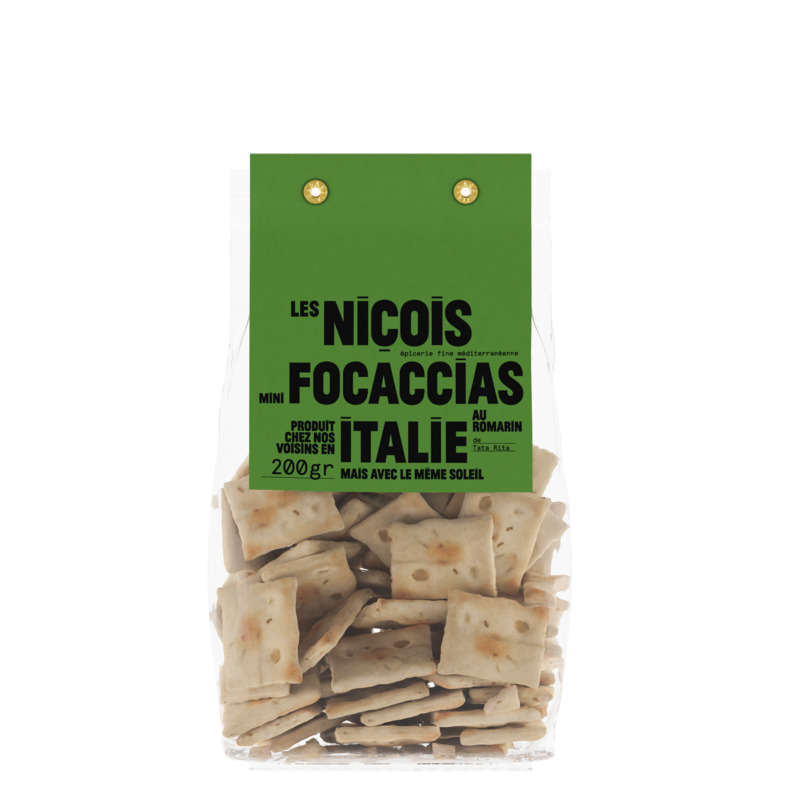 Les Niçois Mini-focaccias au romarin de Tata Rita 200g Les Niçois Mini-focaccias au romarin de Tata Rita 200g