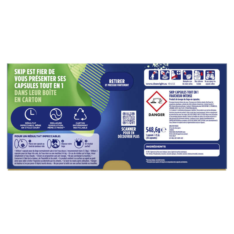 Skip Lessive Capsule Pods Fraîcheur Intense x26