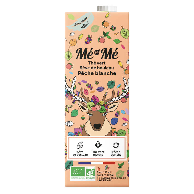 Me-Me Thé Vert Séve de Bouleau Pêche Blanche Bio 1L Me-Me Thé Vert Séve de Bouleau Pêche Blanche Bio 1L