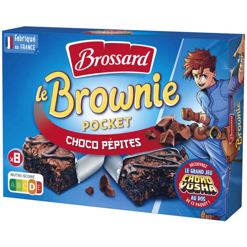 Brossard Mini Brownie choco pépites pocket 240g Brossard Mini Brownie choco pépites pocket 240g