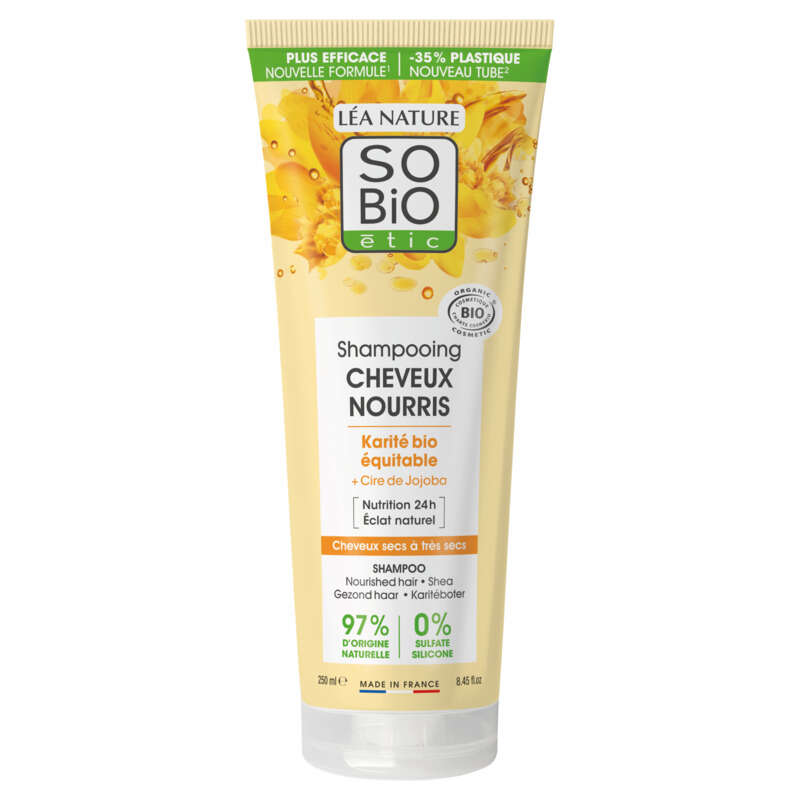 SO'BiO Étic Shampooing Cheveux Nourris au Karité Bio 250ml