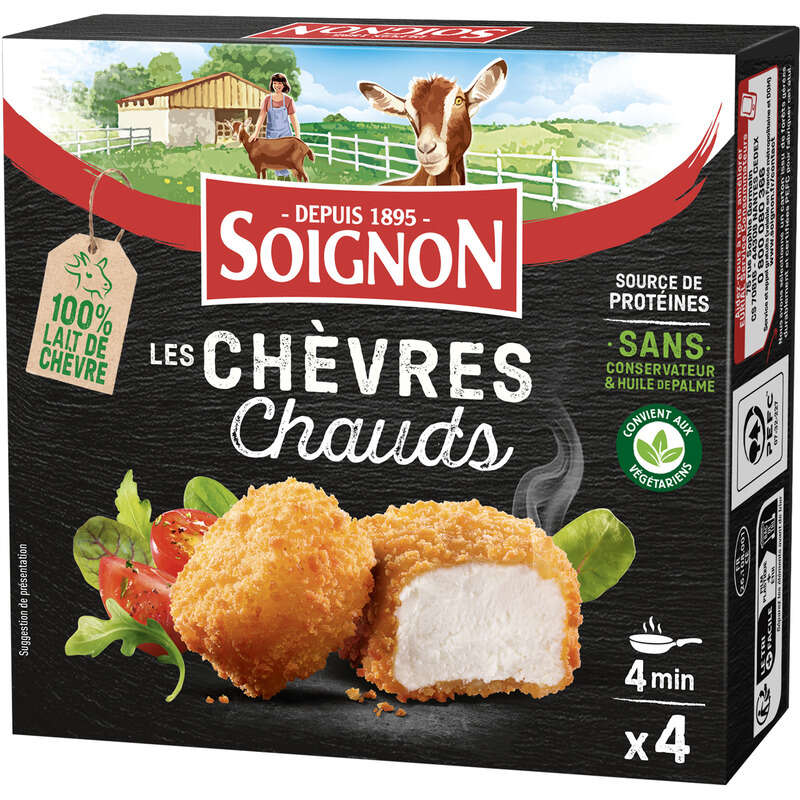 Soignon Chèvres Chauds Prêt À Dorer 4x25g Soignon Chèvres Chauds Prêt À Dorer 4x25g