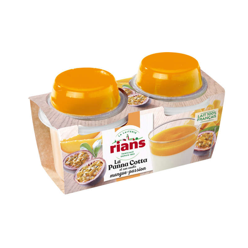 Rians La Panna Cotta Et Son Coulis Mangue Passion 2x120g Rians La Panna Cotta Et Son Coulis Mangue Passion 2x120g