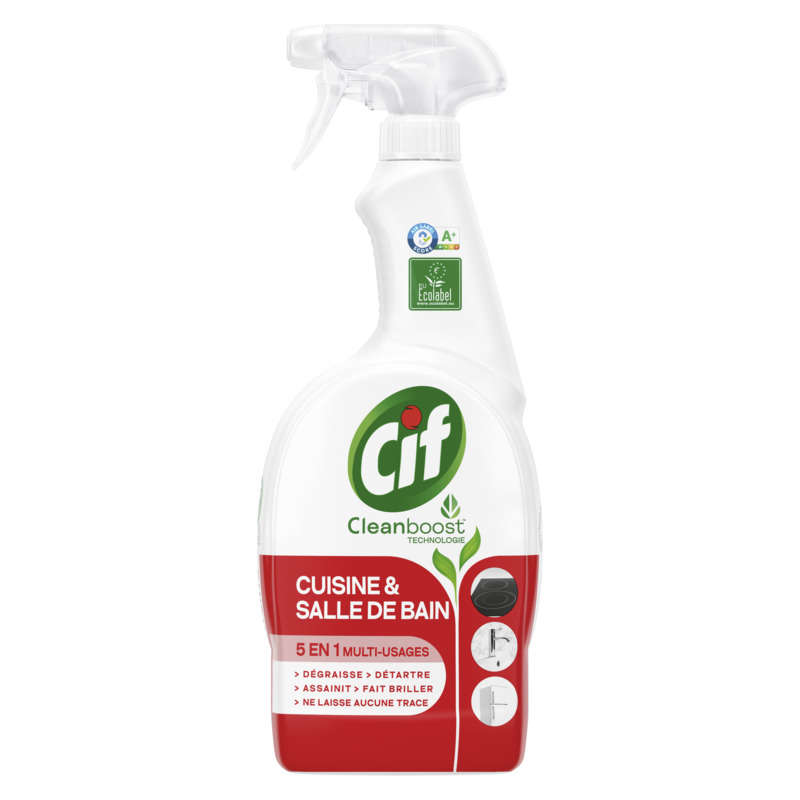 Cif Cleanboost Spray Nettoyant Cuisine & Salle de Bain 750ml Cif Cleanboost Spray Nettoyant Cuisine & Salle de Bain 750ml