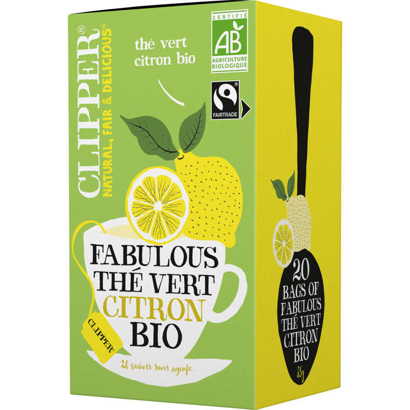 Clipper Fabulous Thé vert citron, bio 35g Clipper Fabulous Thé vert citron, bio 35g