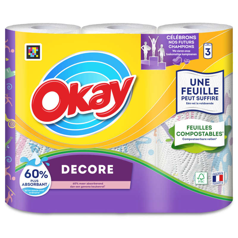Okay Essuie-Tout Décoré x3 Okay Essuie-Tout Décoré x3
