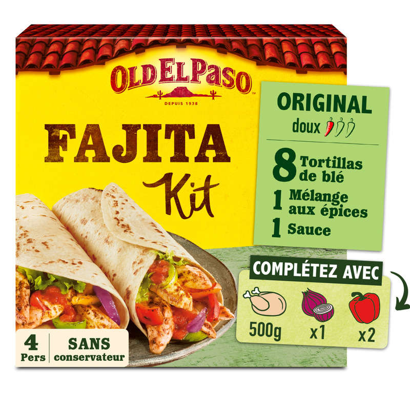 Old El Paso Kit Pour Fajitas Saveur Original Barbecue 500g Old El Paso Kit Pour Fajitas Saveur Original Barbecue 500g