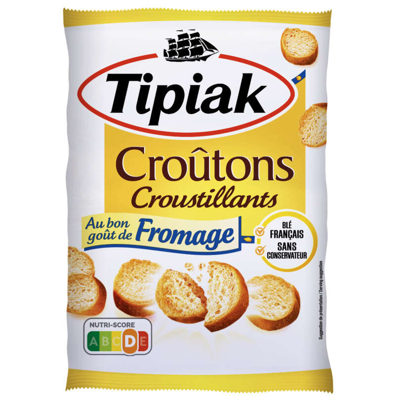 Tipiak Croûtons Croustillants Au Bon Goût De Fromage 90g Tipiak Croûtons Croustillants Au Bon Goût De Fromage 90g