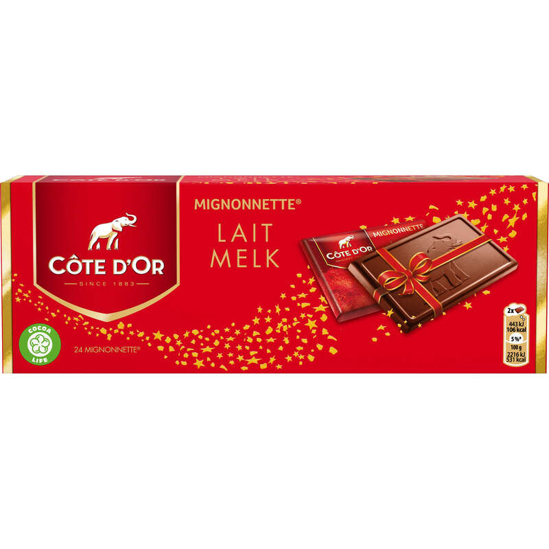Côte d'Or Mignonnettes Tablette Chocolat au Lait 24x10g Côte d'Or Mignonnettes Tablette Chocolat au Lait 24x10g
