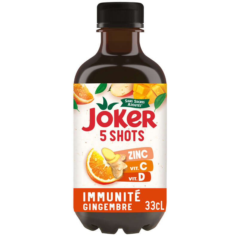 Joker Shots Jus De Fruits Et Gingembre Immunité 33cl Joker Shots Jus De Fruits Et Gingembre Immunité 33cl
