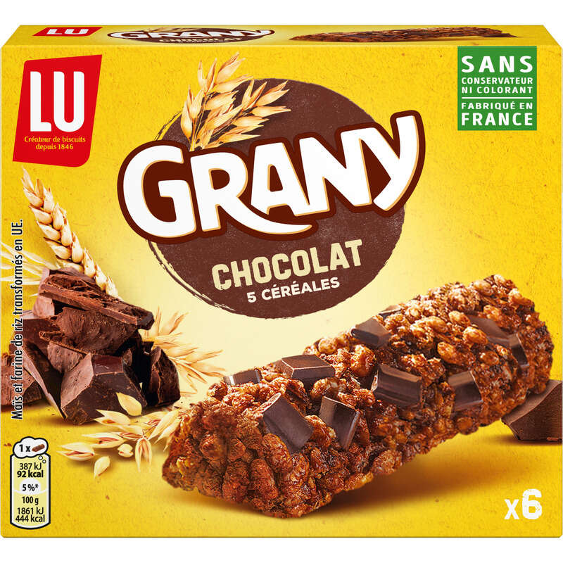 Lu Grany Barres de Céréales Chocolat 125g Lu Grany Barres de Céréales Chocolat 125g