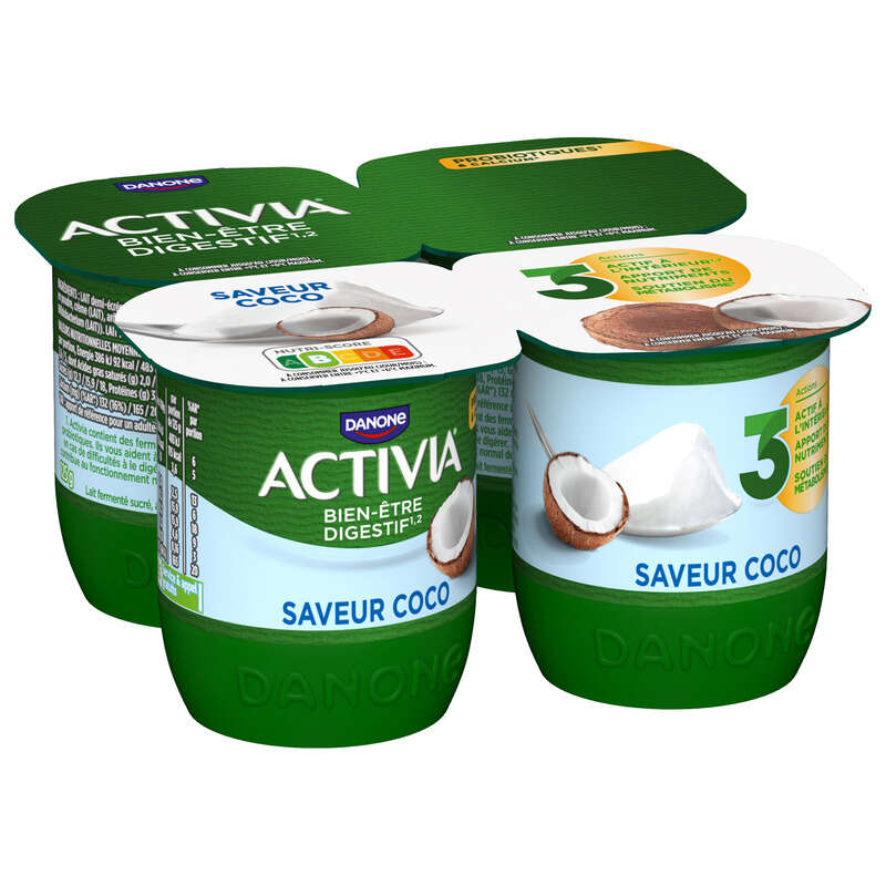 Activia Yaourt Bifidus Saveur Coco 4x125g Activia Yaourt Bifidus Saveur Coco 4x125g