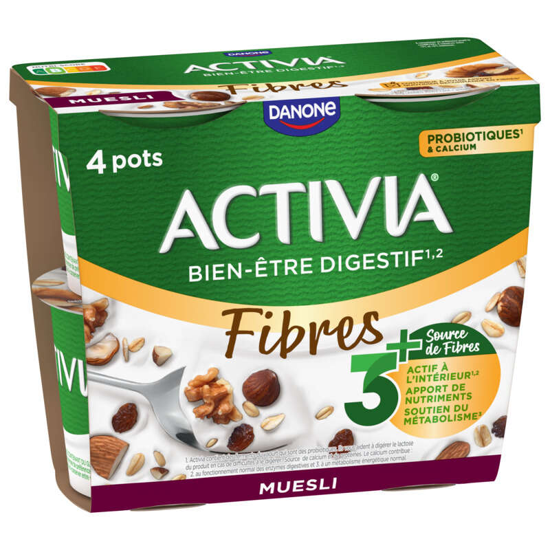 Activia Probiotiques Céréales Yaourt Muesli Bifidus 4x120g Activia Probiotiques Céréales Yaourt Muesli Bifidus 4x120g