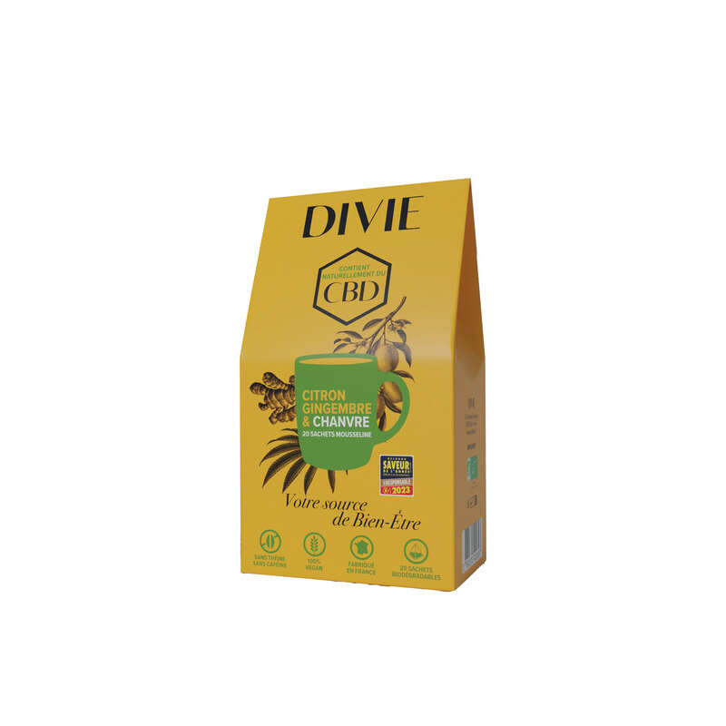 Divie Infusion Citron et Chanvre x20 44g Divie Infusion Citron et Chanvre x20 44g