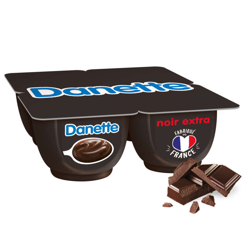 Danette Crème Dessert Chocolat Noir Extra 4x125g Danette Crème Dessert Chocolat Noir Extra 4x125g