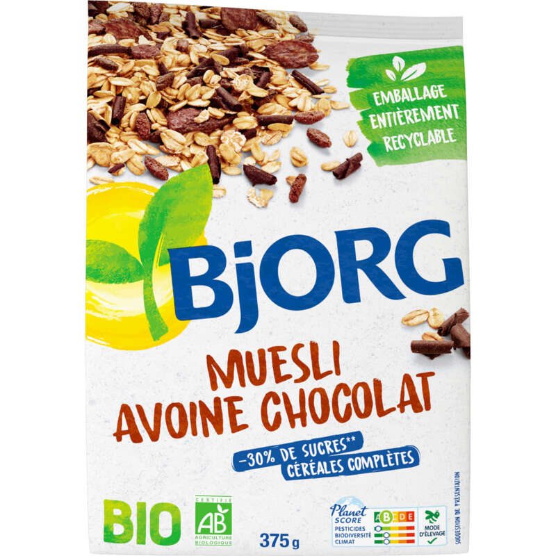 Bjorg Muesli Avoine Chocolat, Bio 375g Bjorg Muesli Avoine Chocolat, Bio 375g