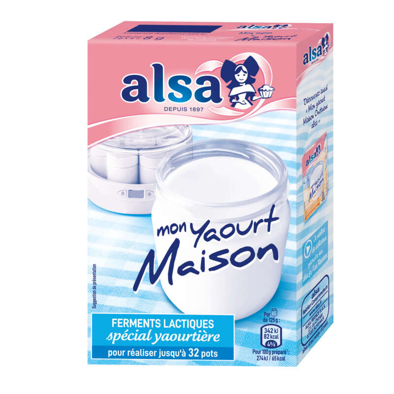 Alsa Préparation Mon Yaourt Maison 4 Sachets 8g Alsa Préparation Mon Yaourt Maison 4 Sachets 8g