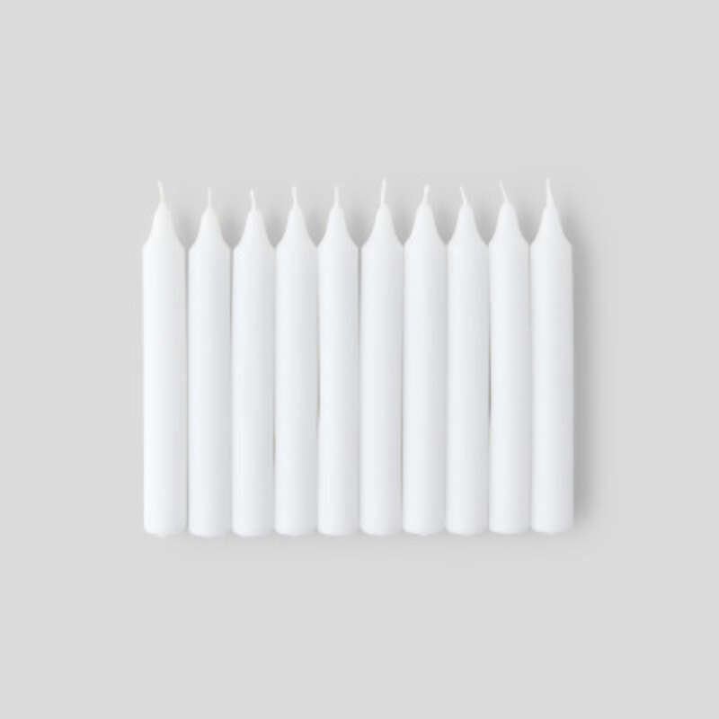 Monoprix Maison Bougies Non Parfumées X10, Blanc Monoprix Maison Bougies Non Parfumées X10, Blanc