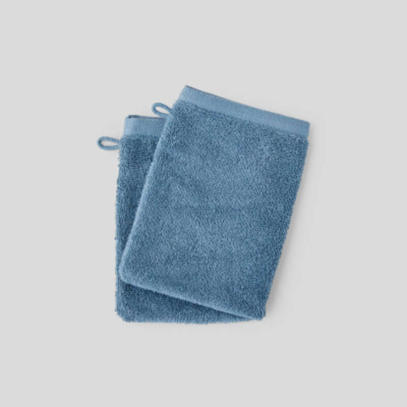 Monoprix Maison 2 Gants De Toilette, Couleur Tempête, Coton Bio Monoprix Maison 2 Gants De Toilette, Couleur Tempête, Coton Bio