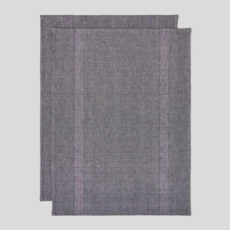 Monoprix Maison 2 Torchons Nid D'Abeille, Chiné Noir Et Blanc Monoprix Maison 2 Torchons Nid D'Abeille, Chiné Noir Et Blanc