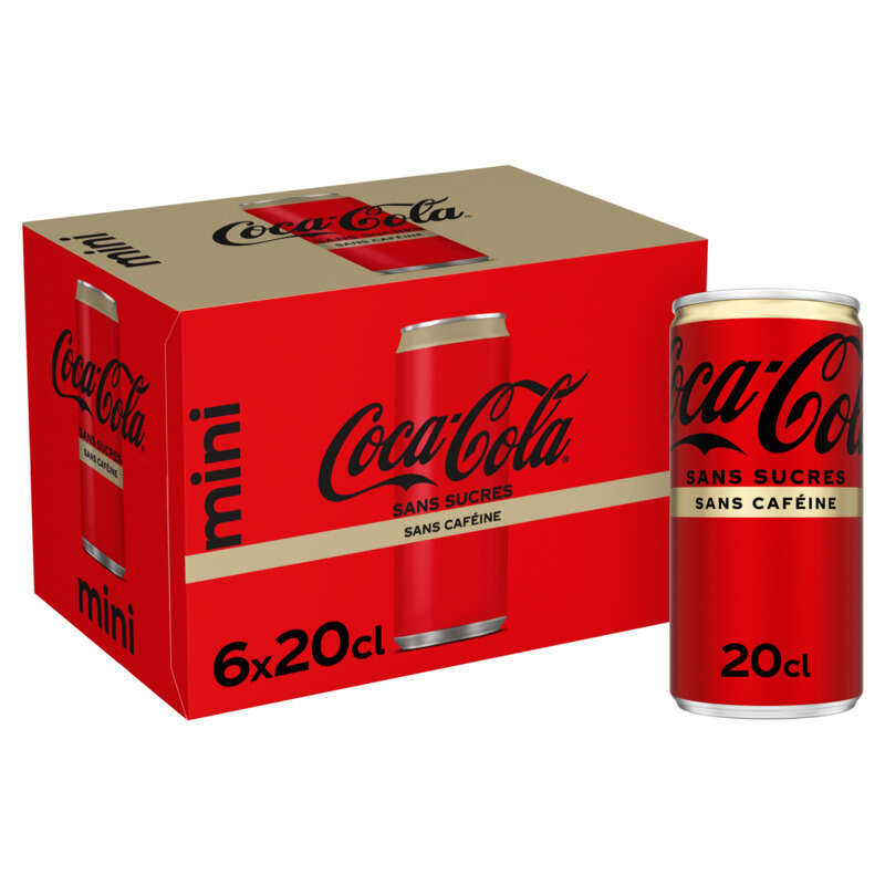 Coca-Cola Sans sucres et sans caféine Slim Mini Frigo 6x20cl Coca-Cola sans sucres sans caféine Slim Mini Frigo 6x20cl
