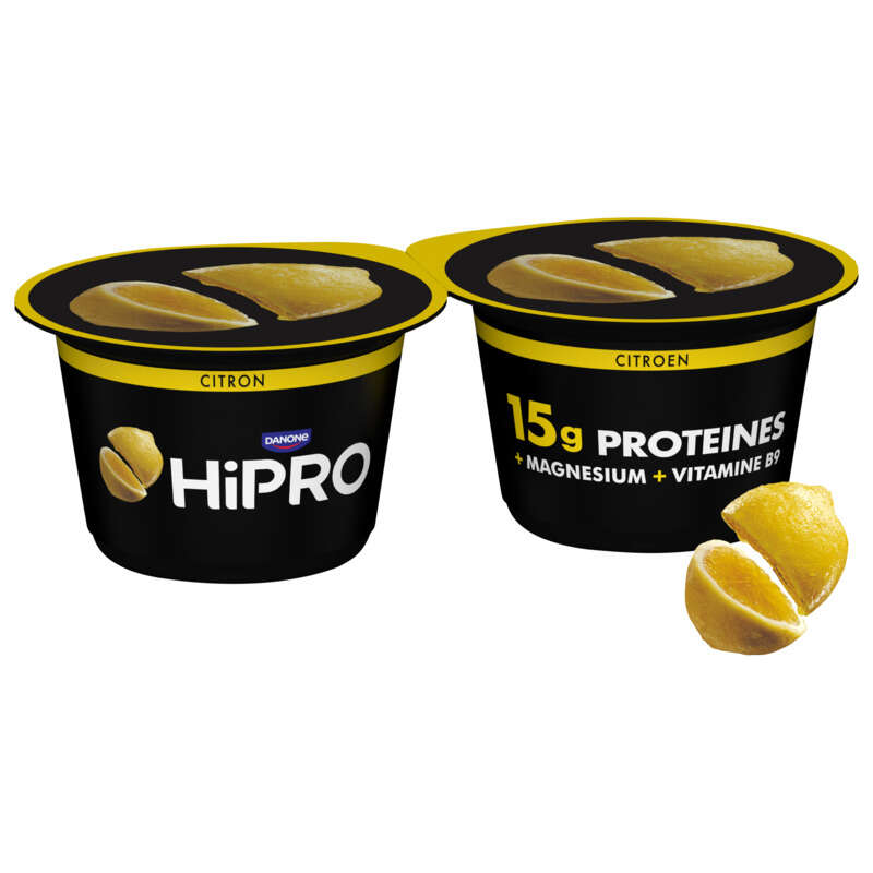 Hipro Yaourt citron protéiné 0%MG 2x160g Hipro Yaourt citron protéiné 0%MG 2x160g
