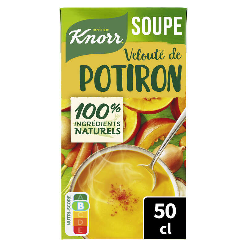 Knorr Soupe Liquide Velouté Potiron Crème Fraîche 50cl Knorr Soupe Liquide Velouté Potiron Crème Fraîche 50cl