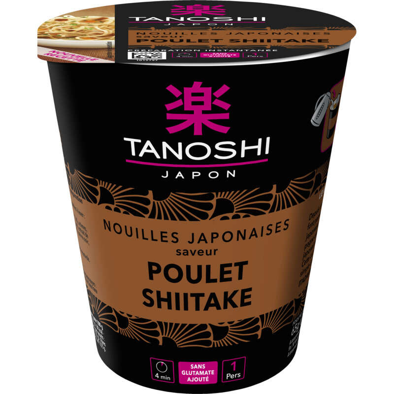 Tanoshi Japon Nouilles Japonaises Saveur Poulet Shiitaké 65g Tanoshi Japon Nouilles Japonaises Saveur Poulet Shiitaké 65g